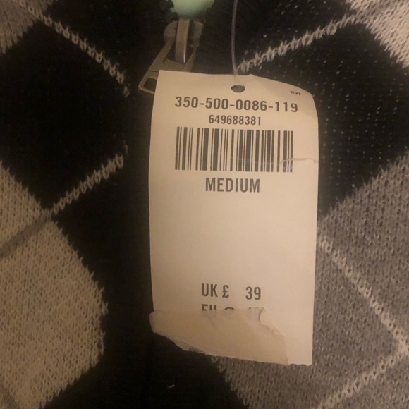 Hollister Cropped Argyle Print Zippered Sweater Medium - Picture 7 of 7